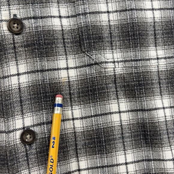 Woolrich Button Shirt Flannel Men's Large Plaid Gray Workwear Vintage - Picture 4 of 7